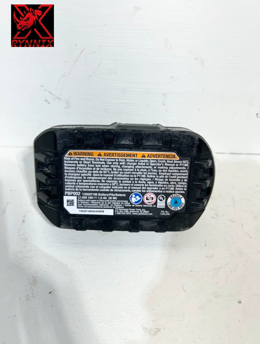 (Defective) Ryobi ONE+ 18V Lithium-Ion 1.5 Ah Battery (01- 002233 ) TZ