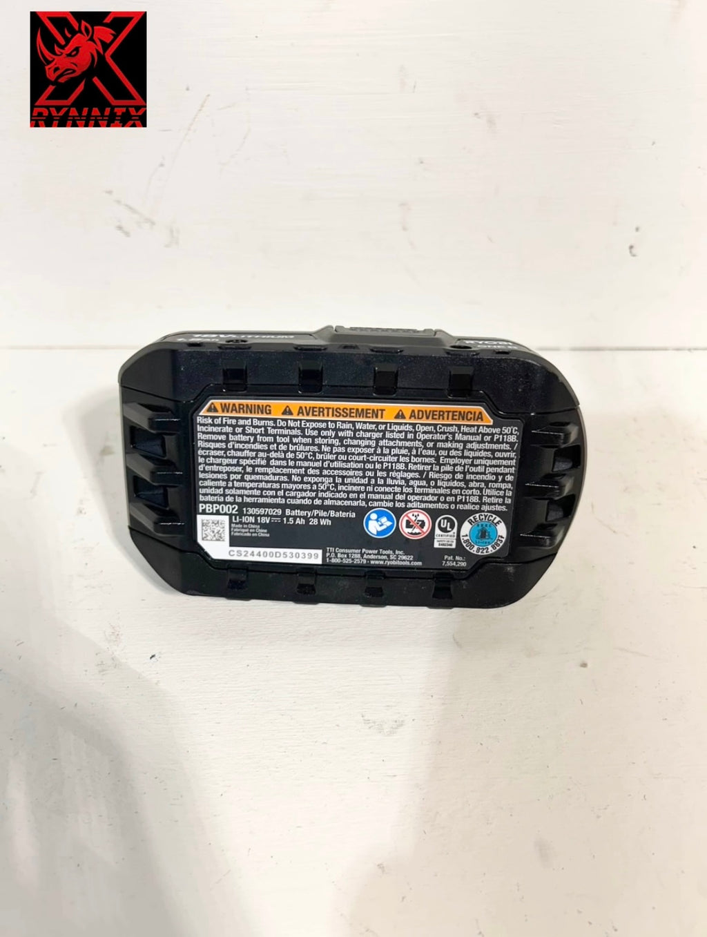 (Defective) Ryobi ONE+ 18V Lithium-Ion 1.5 Ah Battery (01-002232 ) TZ