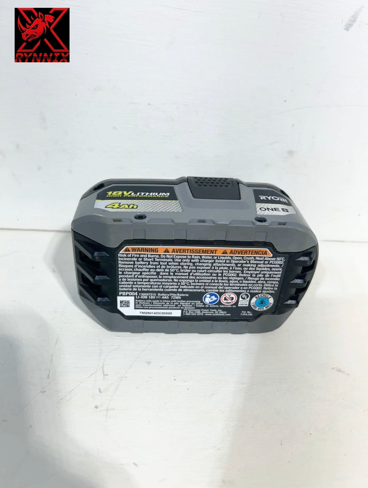 (Defective) Ryobi ONE+ 18V 4.0 Ah Lithium-Ion HIGH PERFORMANCE Battery (06- 002567 )